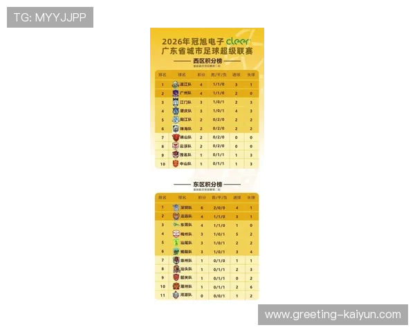 广东超级联赛最新赛果全览及各队积分排名分析